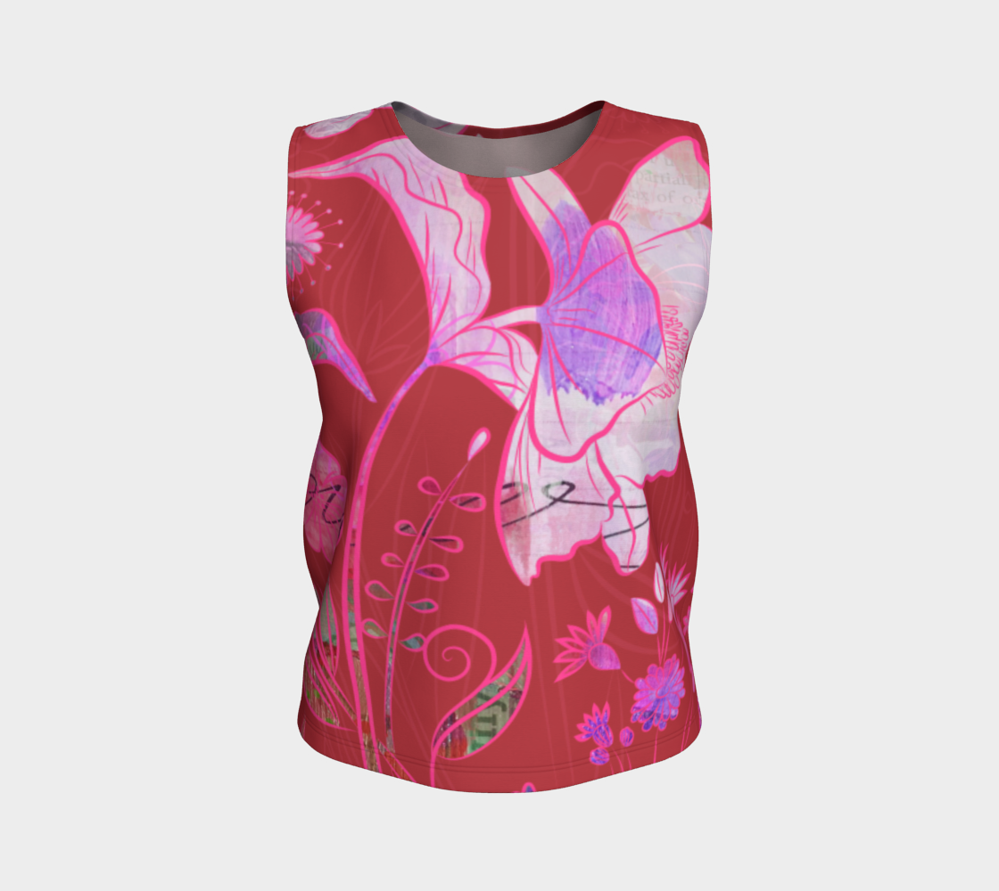 Subtle Soriya Loose Tank in Reds - deloresartcanada