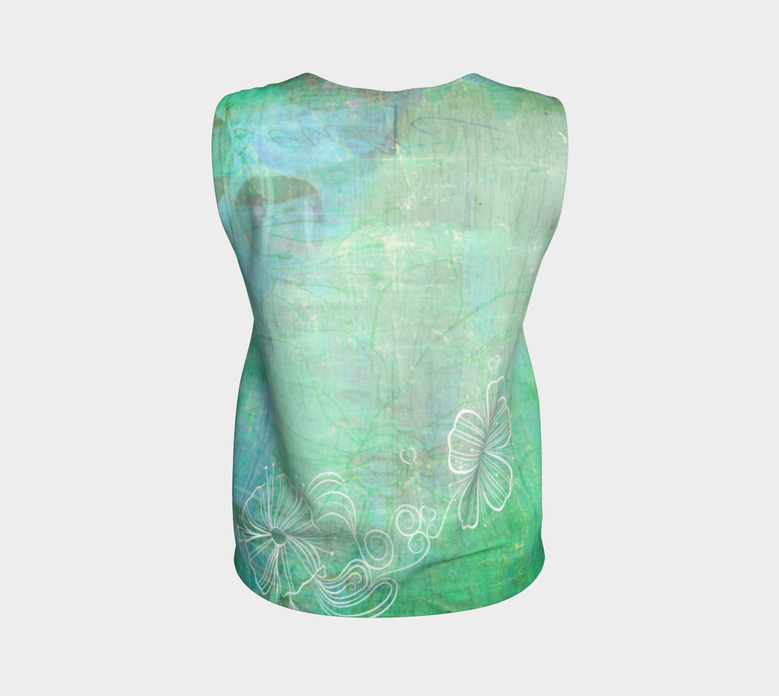Bra Off Loose Tank by Deloresart in Greens - deloresartcanada
