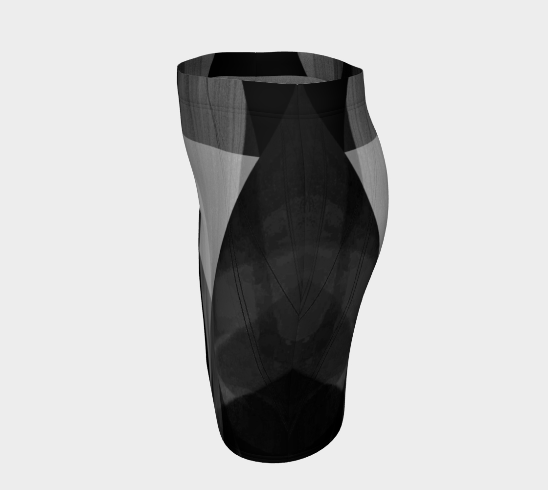 Unhinged Black Fitted Skirt by Deloresart - deloresartcanada