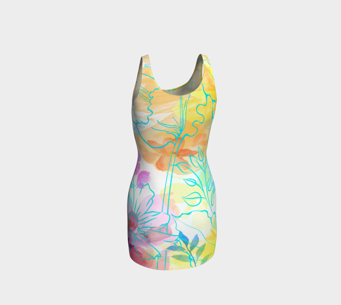 Posy Cluster Bodycon Dress by Deloresart
