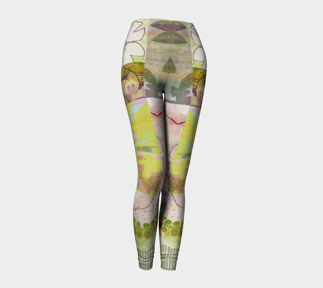 Sage Obscurity Collage Leggings by Deloresart - deloresartcanada