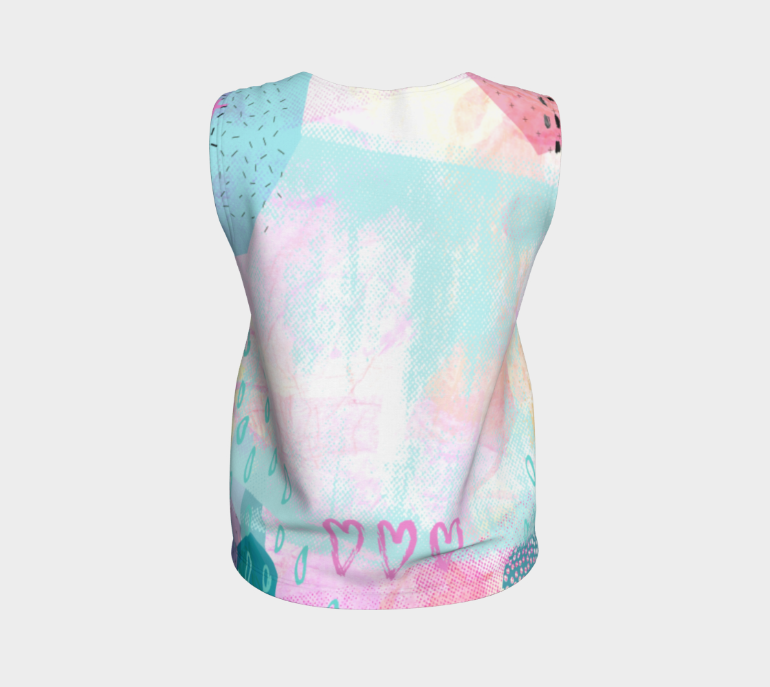 The Snuggle is Real Loose Tank in Baby Blue and Pink - deloresartcanada