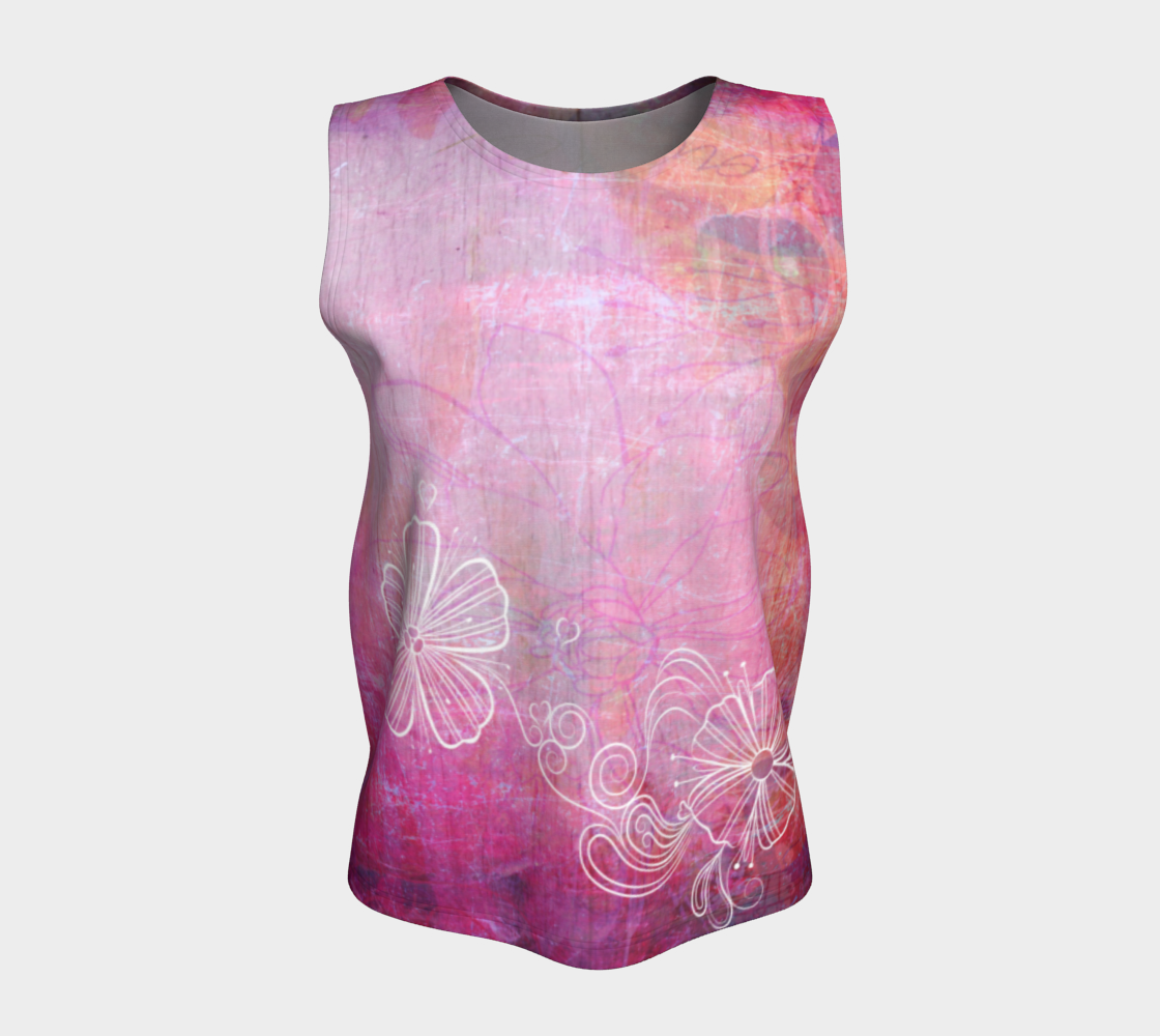 Bra Off Loose Tank by Deloresart in Pinks - deloresartcanada