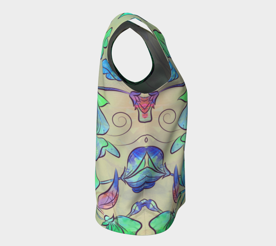 Queen Sweet Pea Loose Tank by Deloresart in Greens - deloresartcanada