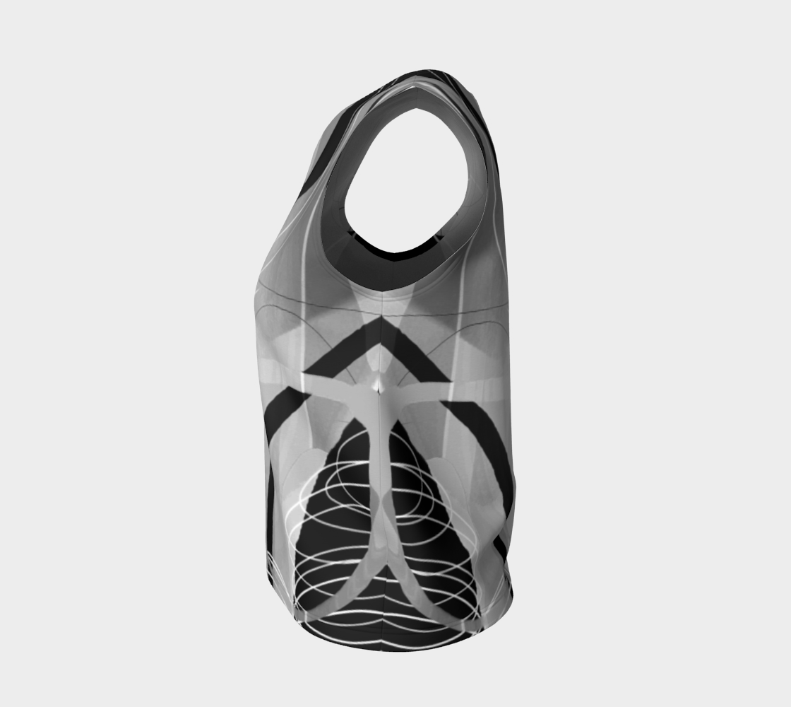 Shenanigans  Loose Tank by Deloresart in Greyscale - deloresartcanada