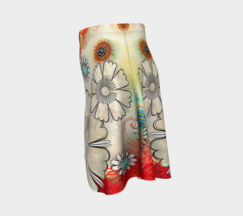 Flower Power Flare Skirt by Deloresart