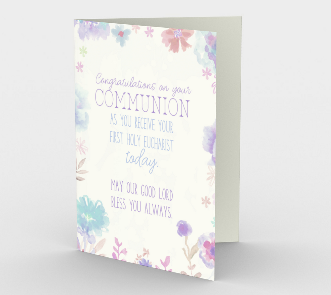 1297 Congratulations on First Communion Card by Deloresart - deloresartcanada