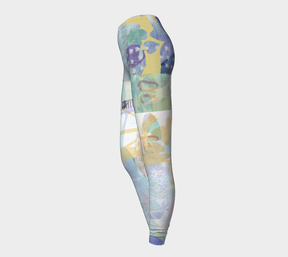 Kindred leaf Collage Leggings by Deloresart - deloresartcanada
