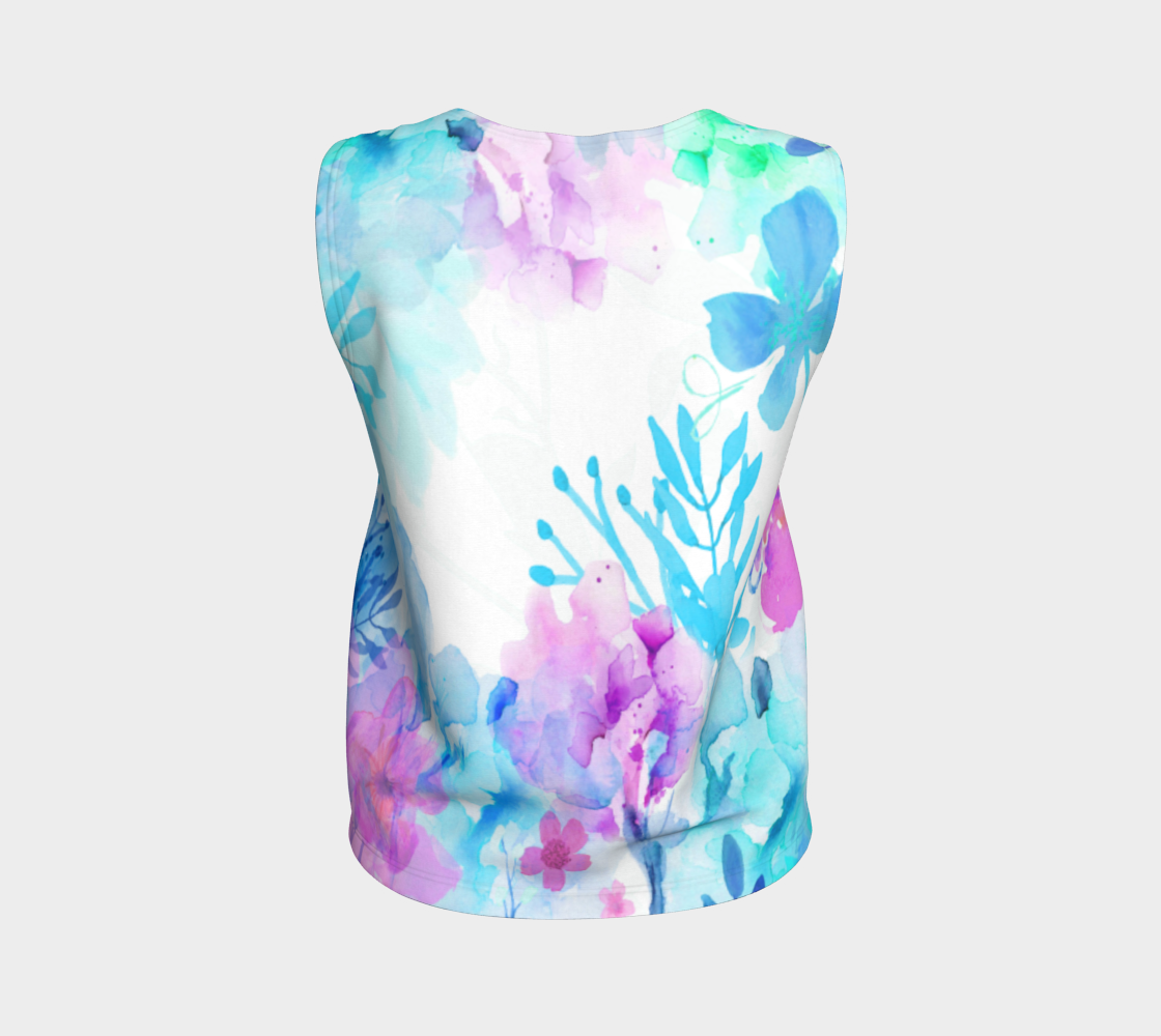Nature's Bounty Loose Tank in Turquoise and Pink - deloresartcanada