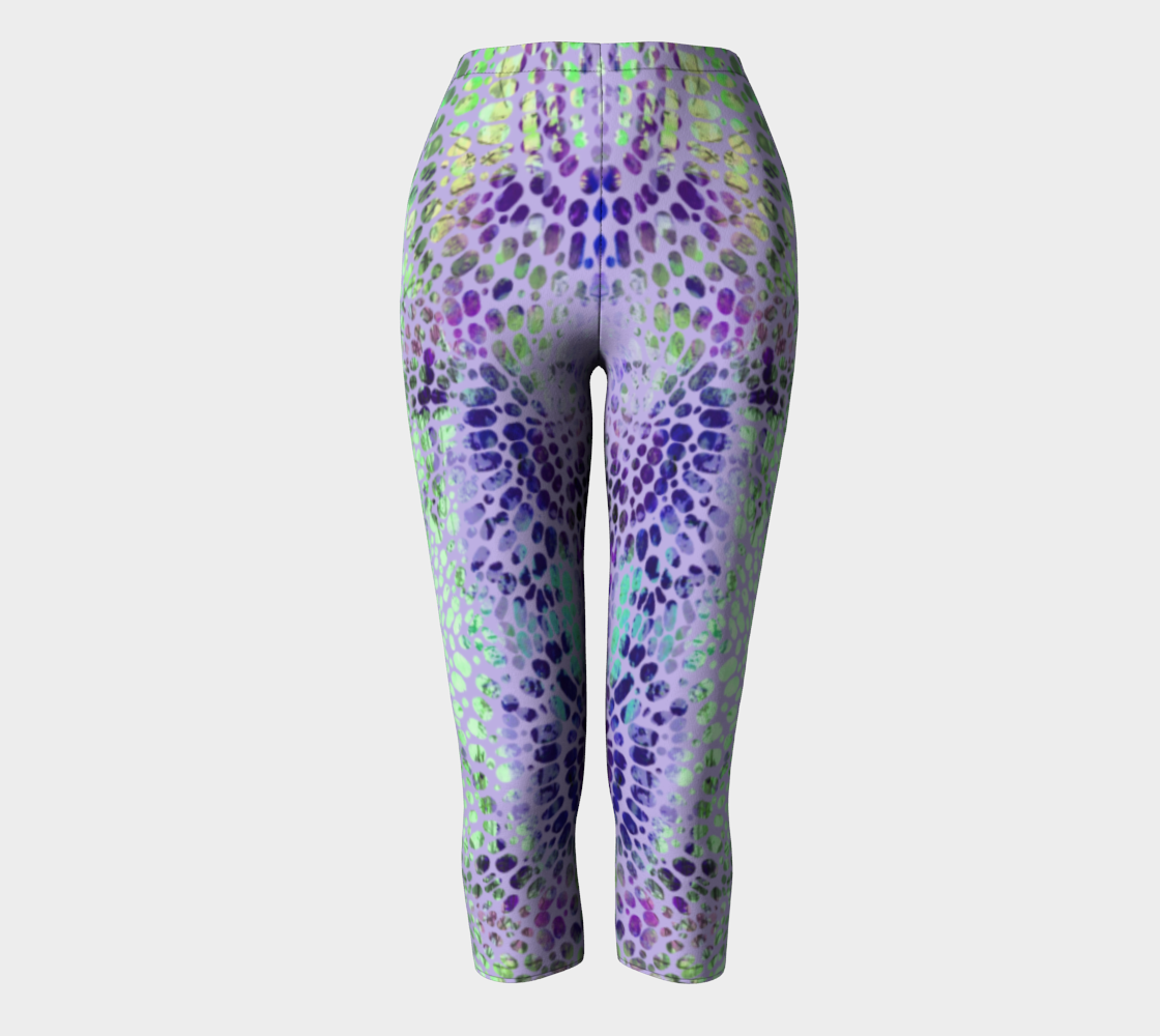 Earth Message Purple Capris by Deloresart - deloresartcanada