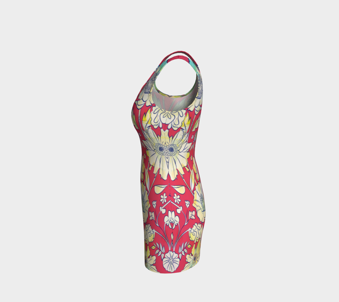 Francella Red Bodycon Dress by Deloresart