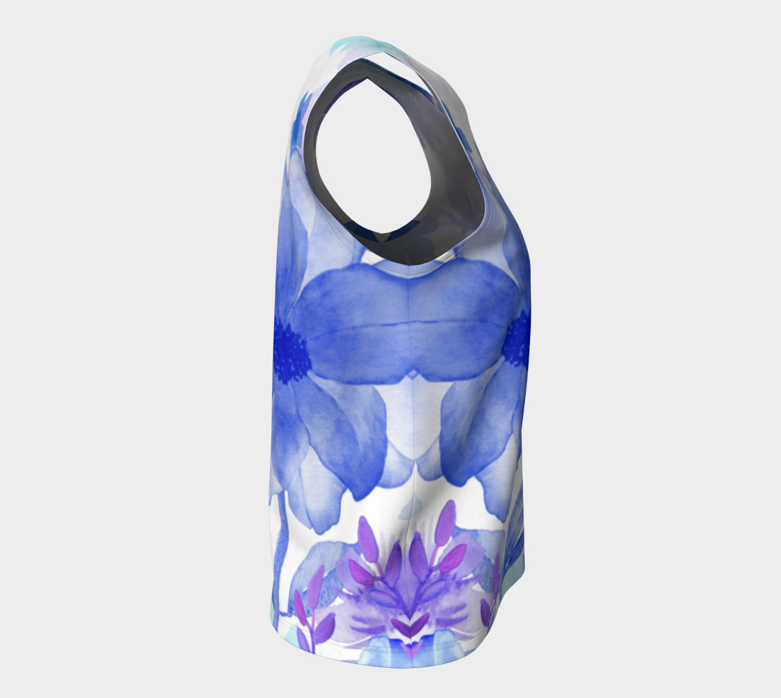 Blue Garden Loose Tank - deloresartcanada