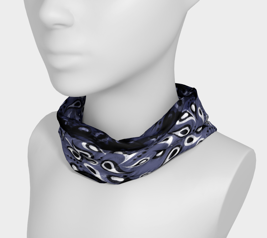 Bittermelon Paisley Headband in Denim - deloresartcanada