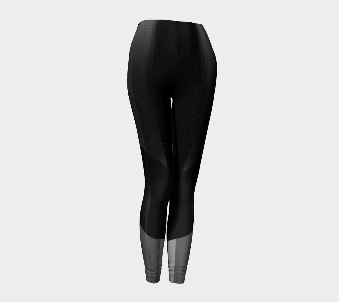 Satin Symmetry Grey and Black Leggings by Deloresart - deloresartcanada
