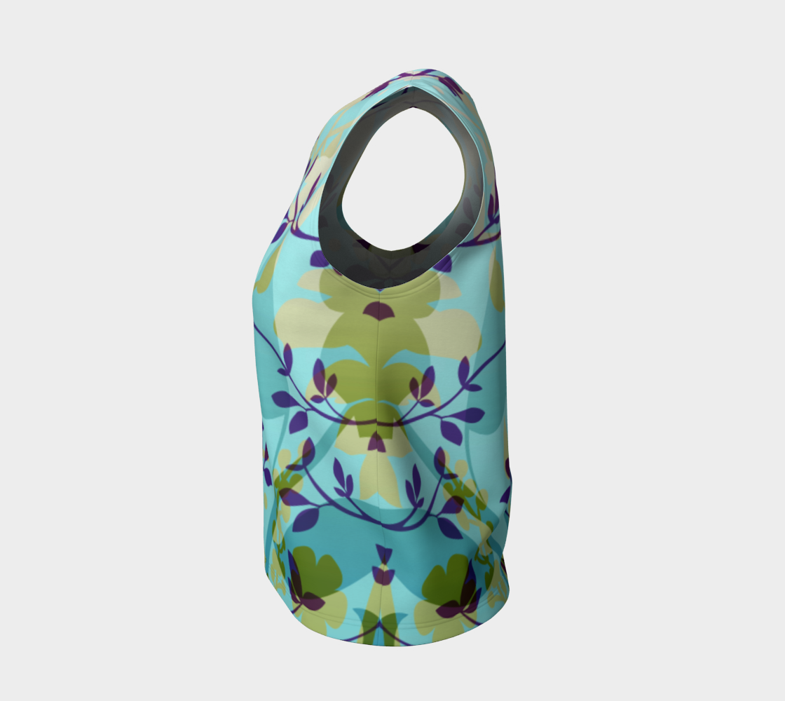 Fanciful Forest Loose Tank Teal and Purple - deloresartcanada