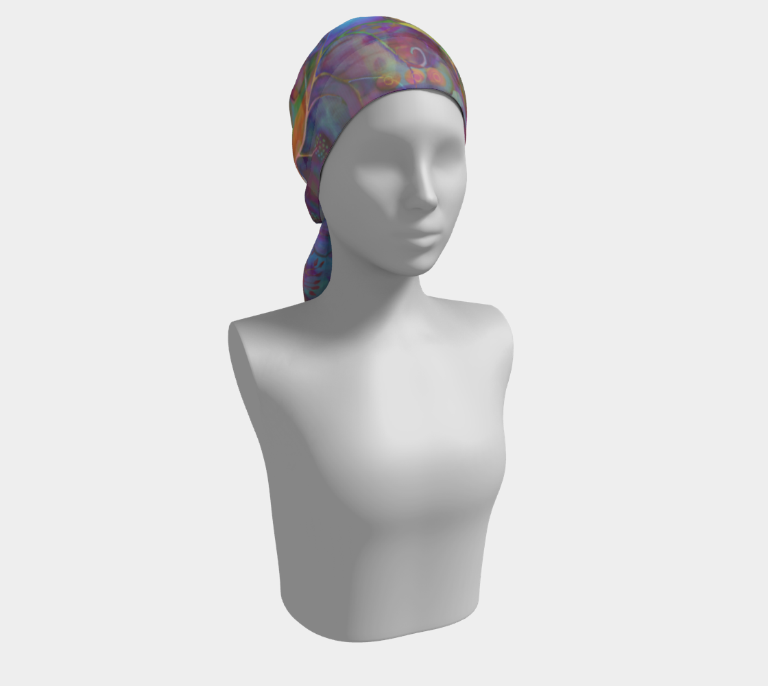Pretty Petals Blue Scarf by Deloresart