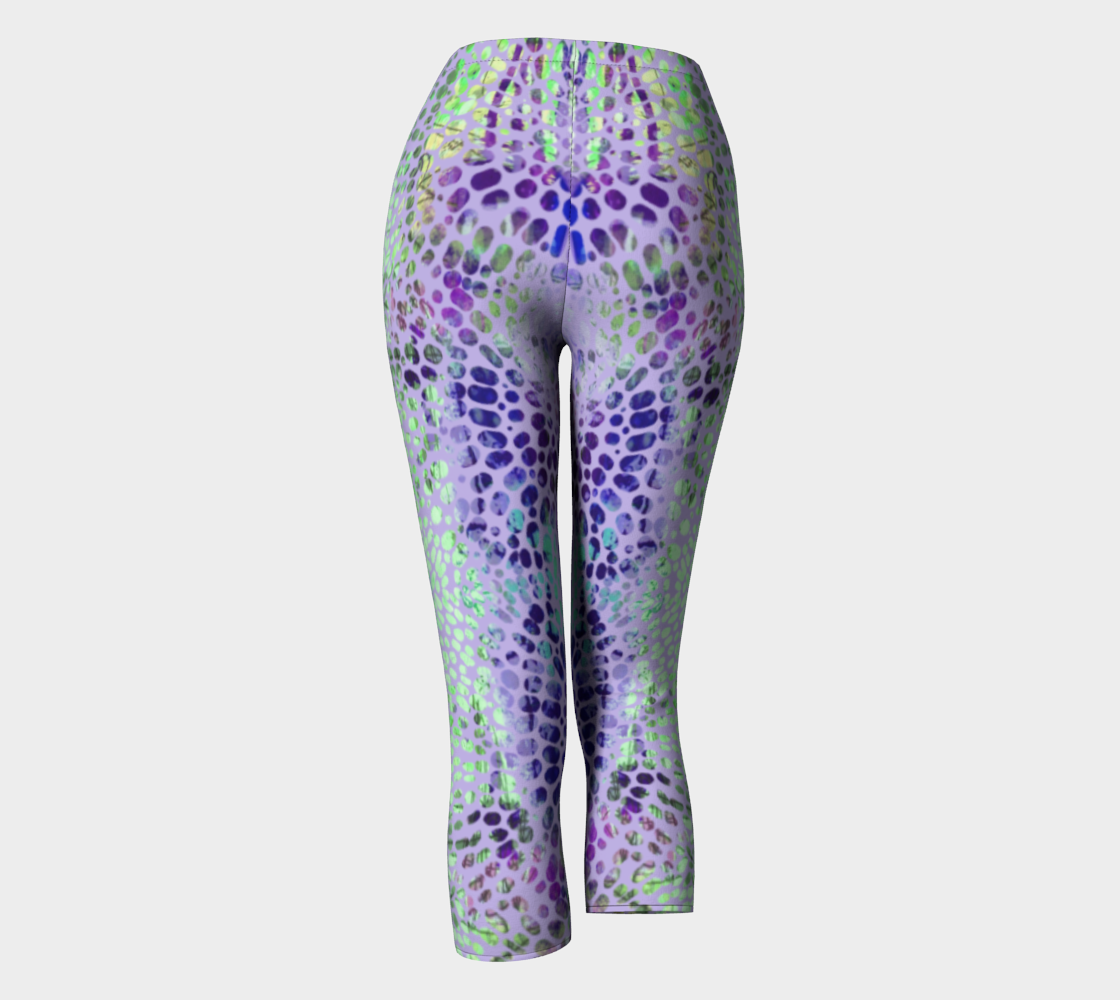 Earth Message Purple Capris by Deloresart - deloresartcanada