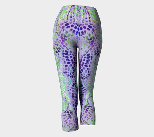 Earth Message Purple Capris by Deloresart - deloresartcanada
