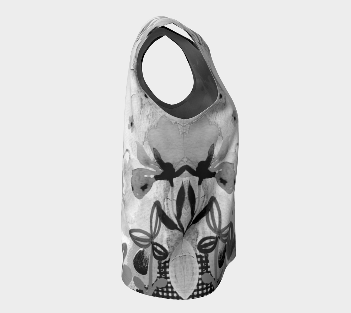 I Am A Queen Loose Tank by Deloresart in Greyscale - deloresartcanada