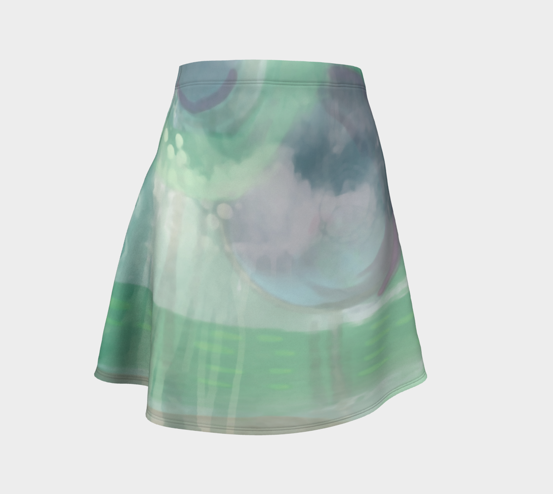 I Love You to the Moon Flare Skirt by Deloresart