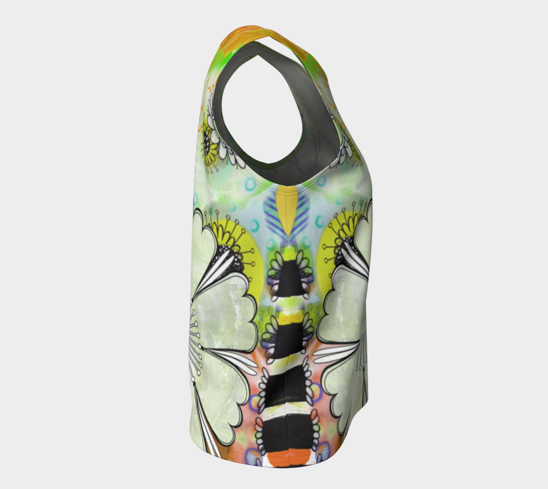 Flower Power Loose Tank by Deloresart Golden - deloresartcanada