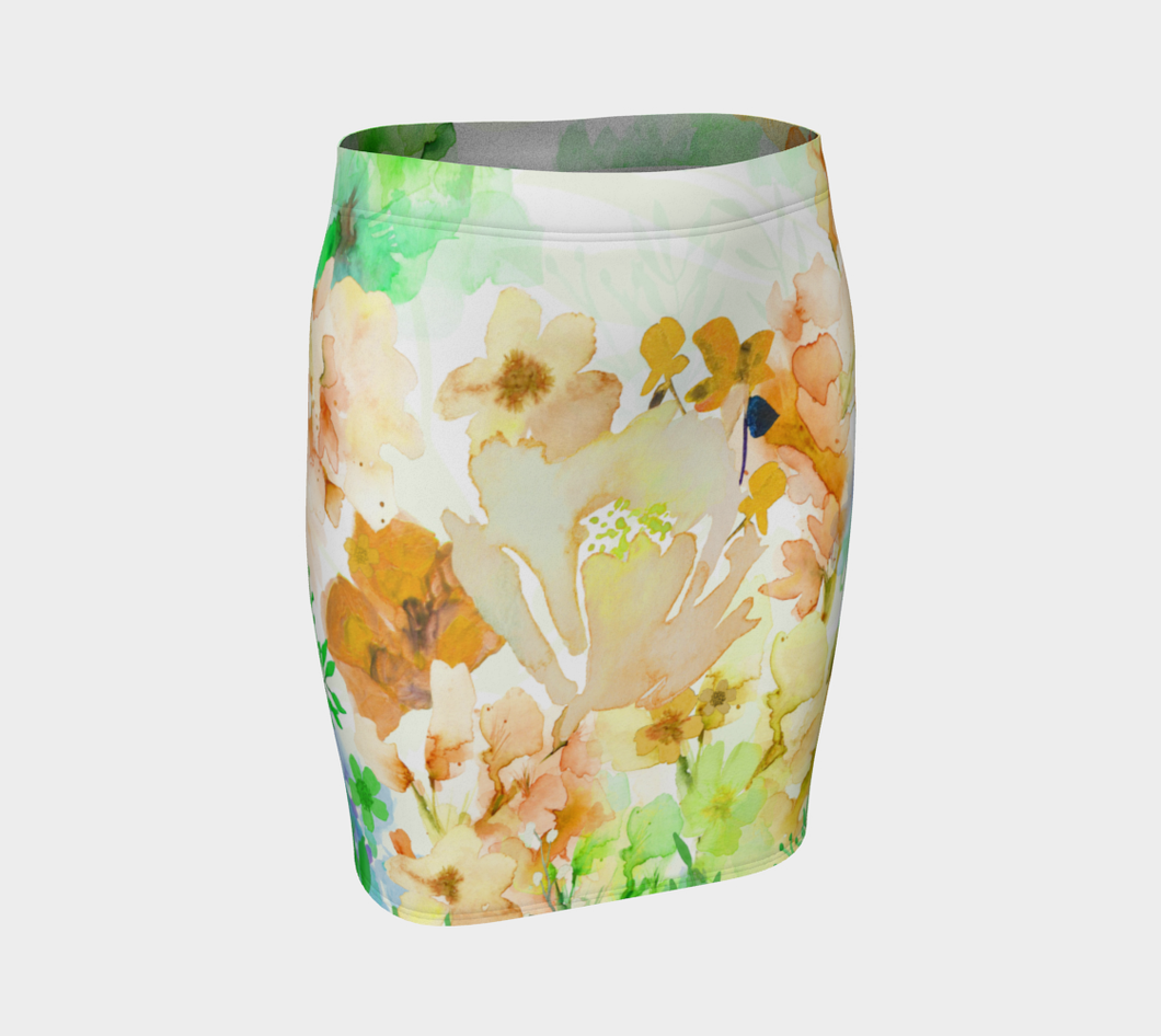 Gracious Garden Fitted Skirt by Deloresart - deloresartcanada