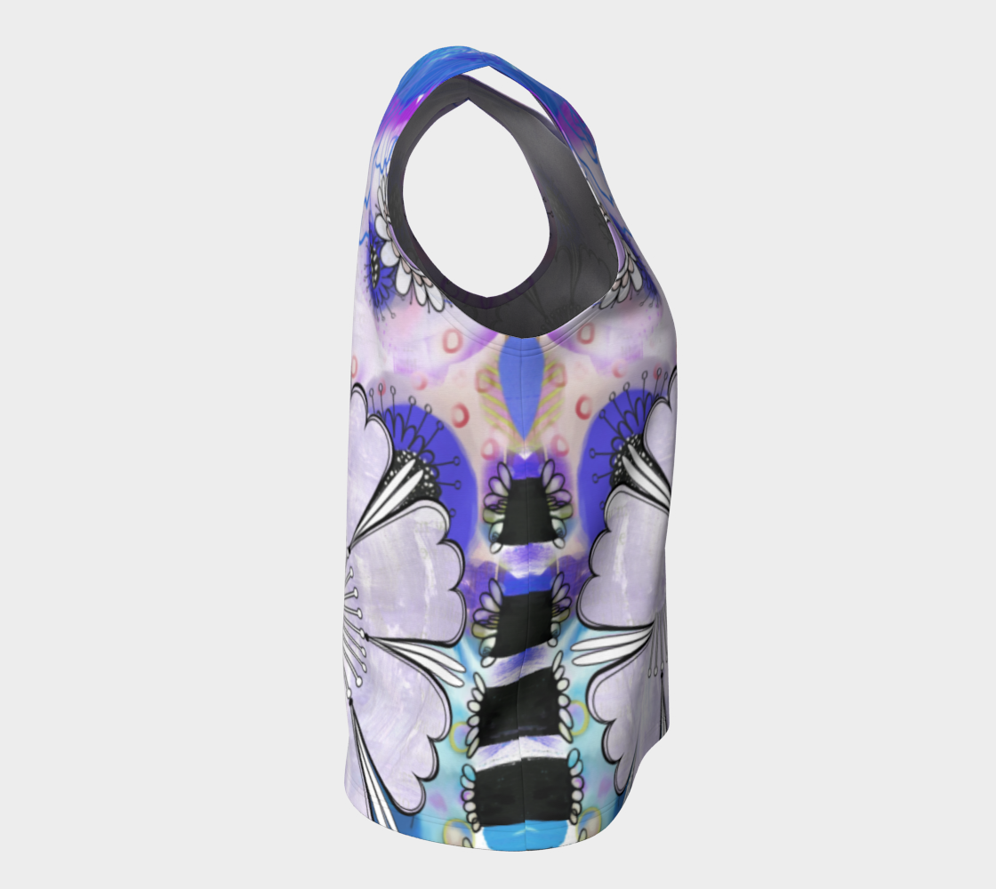 Flower Power Loose Tank by Deloresart Purples - deloresartcanada