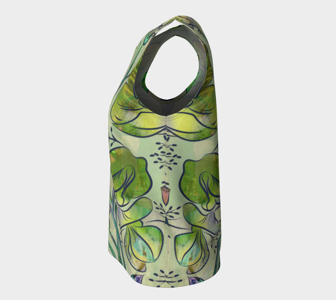 Queen Sweet Pea Loose Tank in Yellow/Green - deloresartcanada