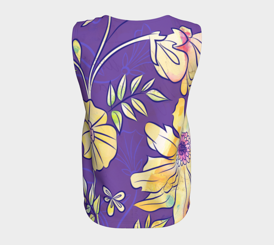 Francella Floret Loose Tank in Purples - deloresartcanada