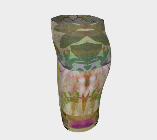 Sage Obscurity Collage Fitted Skirt by Deloresart - deloresartcanada