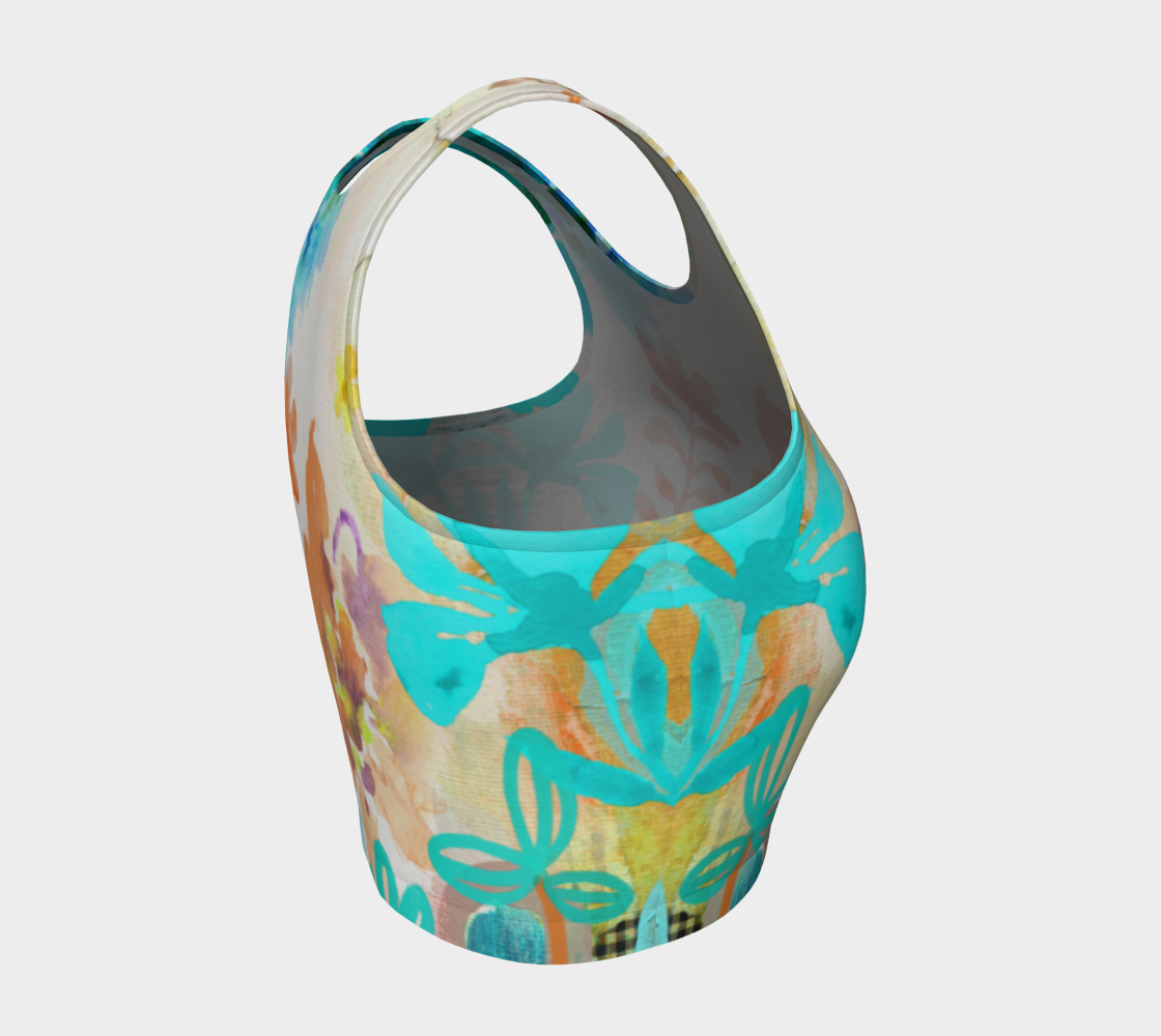 I Am A Queen Teal Crop Top by Deloresart - deloresartcanada