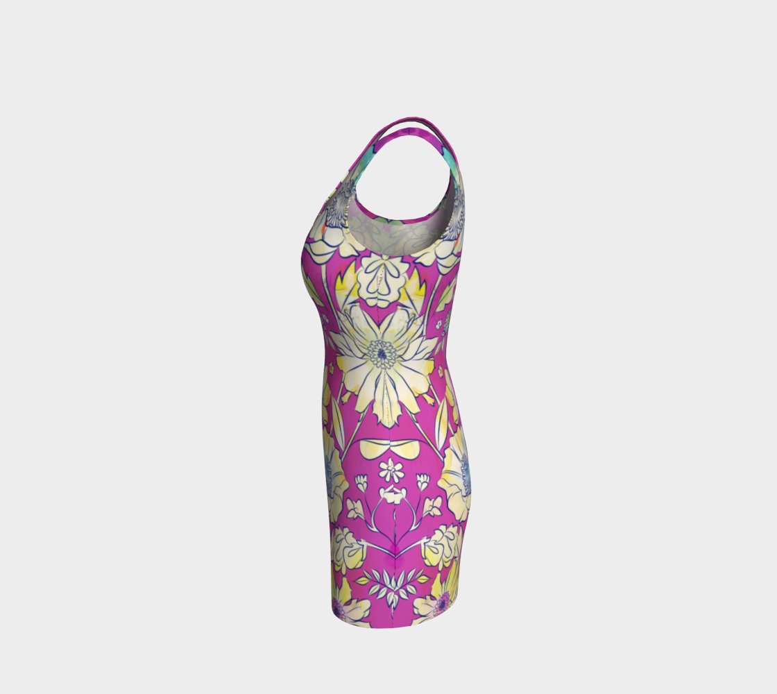 Francella Magenta Bodycon Dress by Deloresart