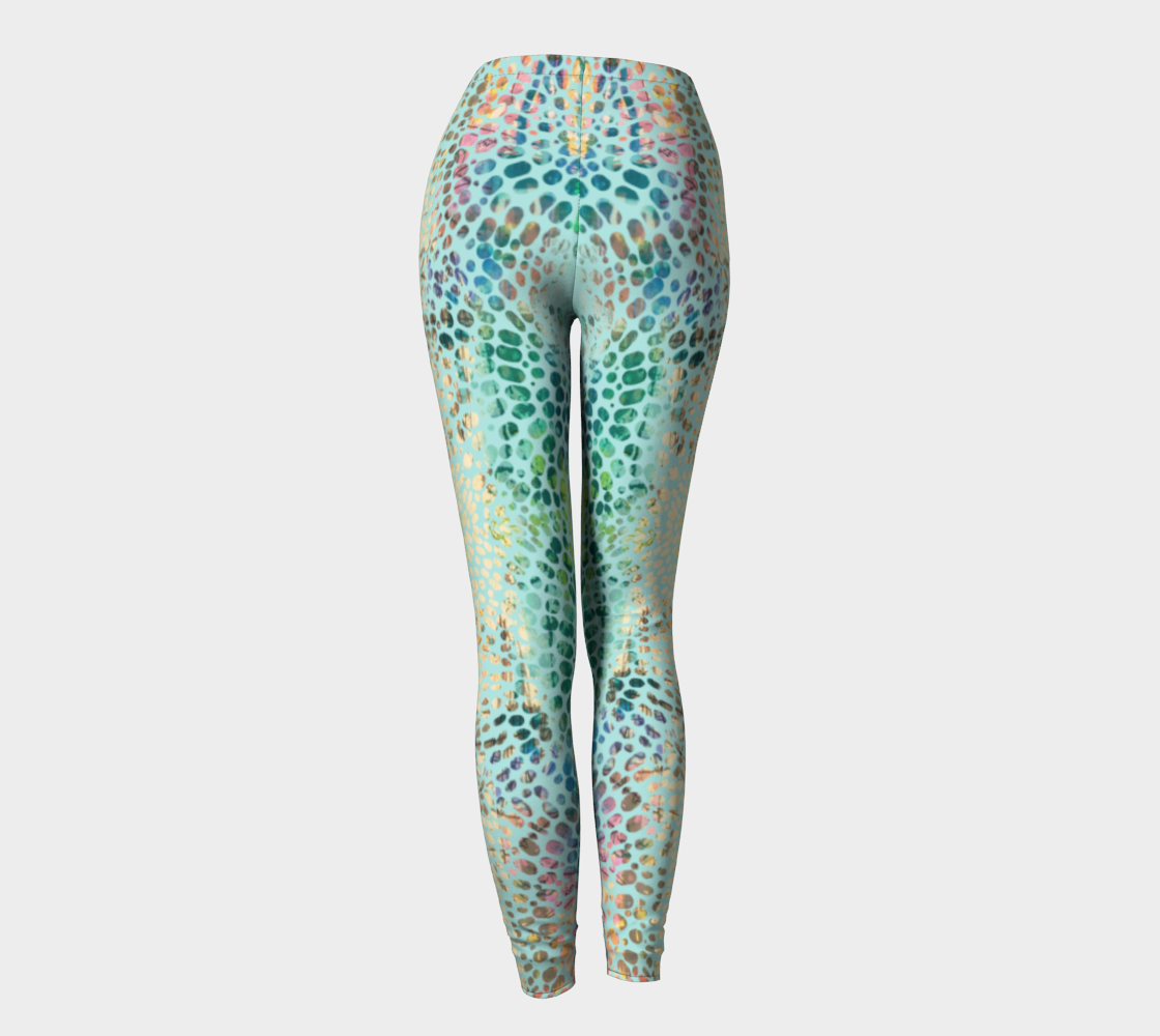 Earth Message Green Leggings - deloresartcanada
