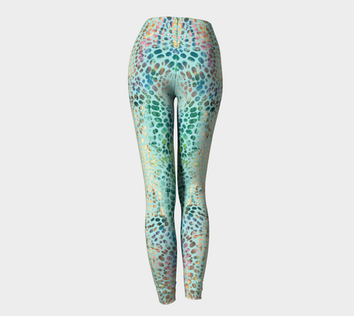 Earth Message Green Leggings - deloresartcanada