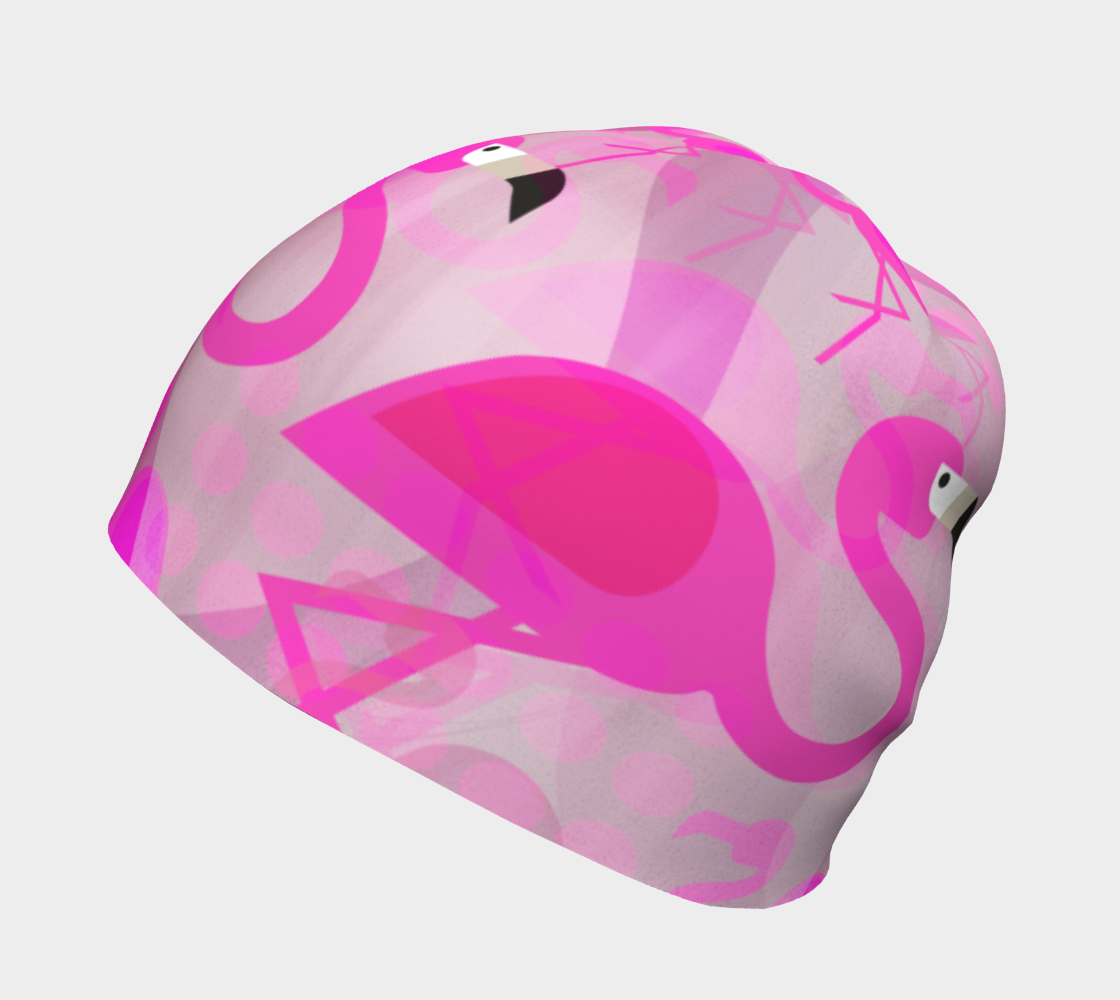 Flashy Flamingo Beanie by Deloresart