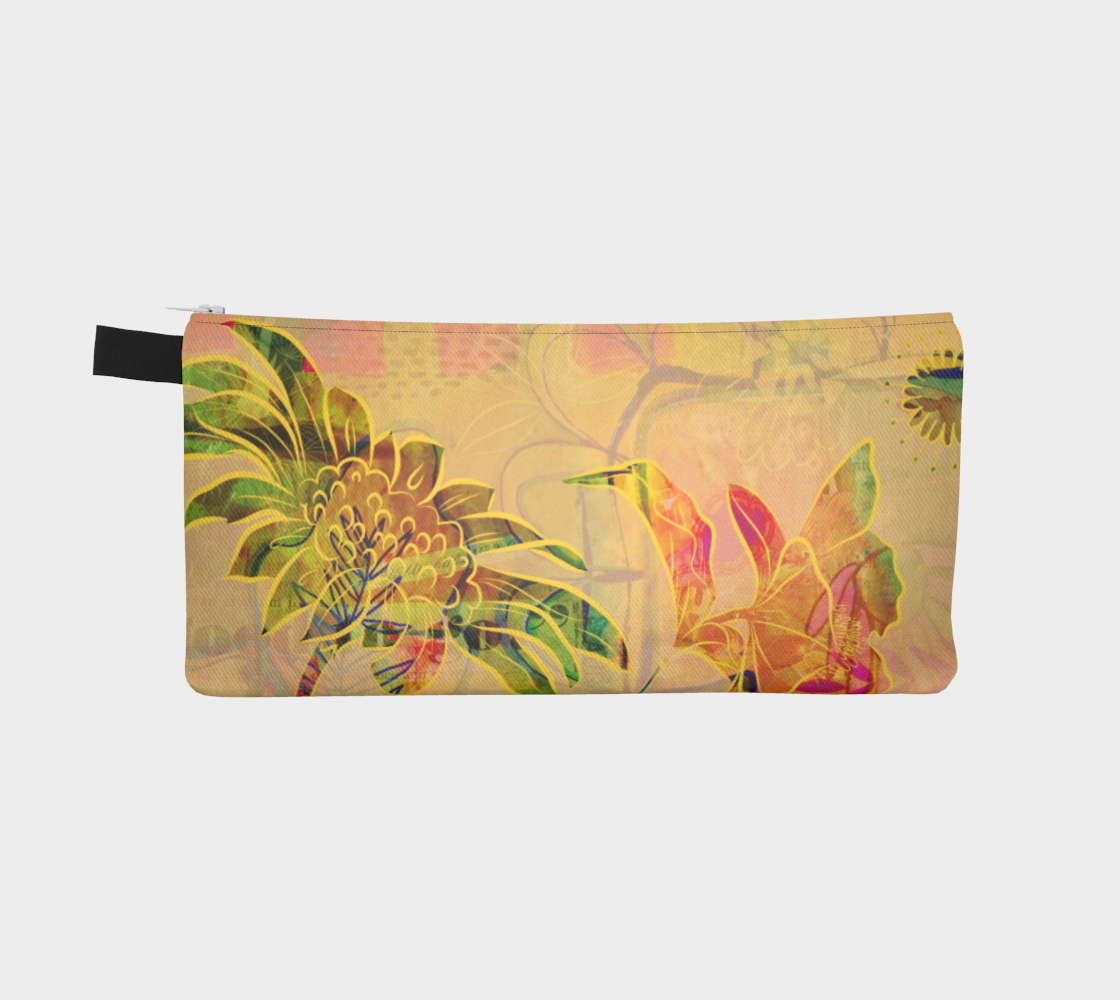 Sungold Sunflower Pencil Case by Deloresart