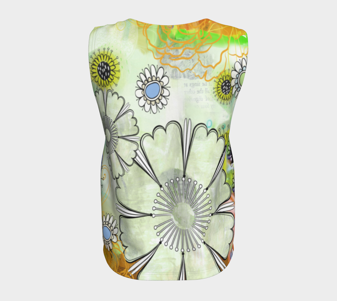 Flower Power Loose Tank by Deloresart Golden - deloresartcanada