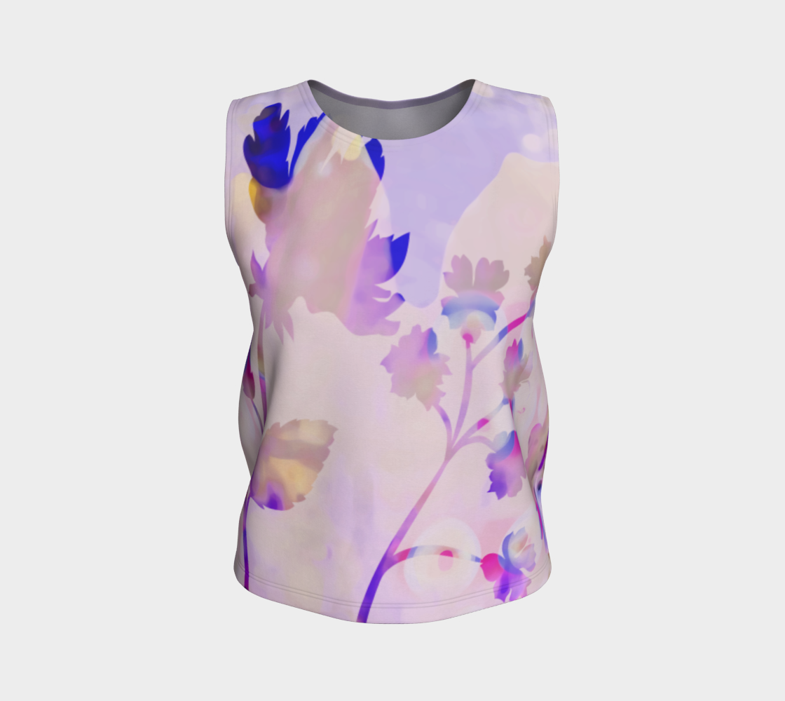 Breezy Blooms Loose Tank by Deloresart in Purples - deloresartcanada