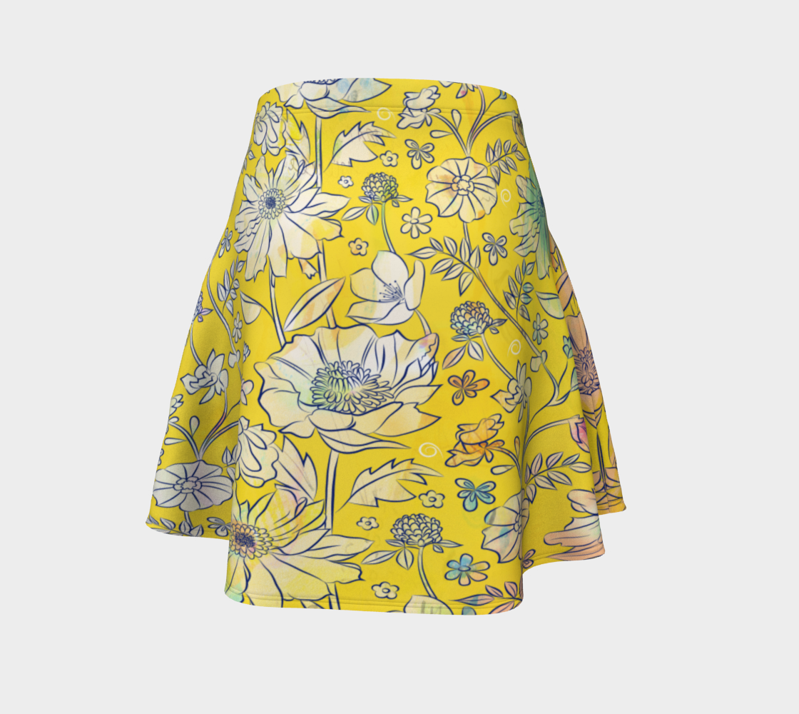 Francella Yellow Flare Skirt by Deloresart