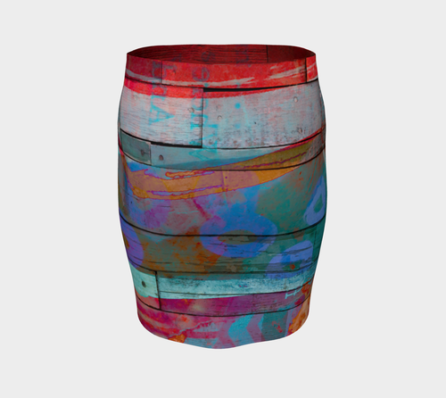 Drinking Rum Fitted Skirt by Deloresart - deloresartcanada