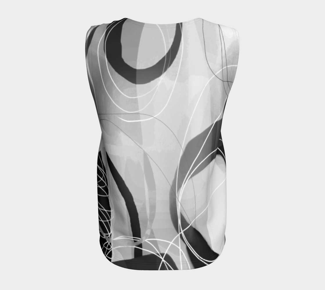 Shenanigans  Loose Tank by Deloresart in Greyscale - deloresartcanada