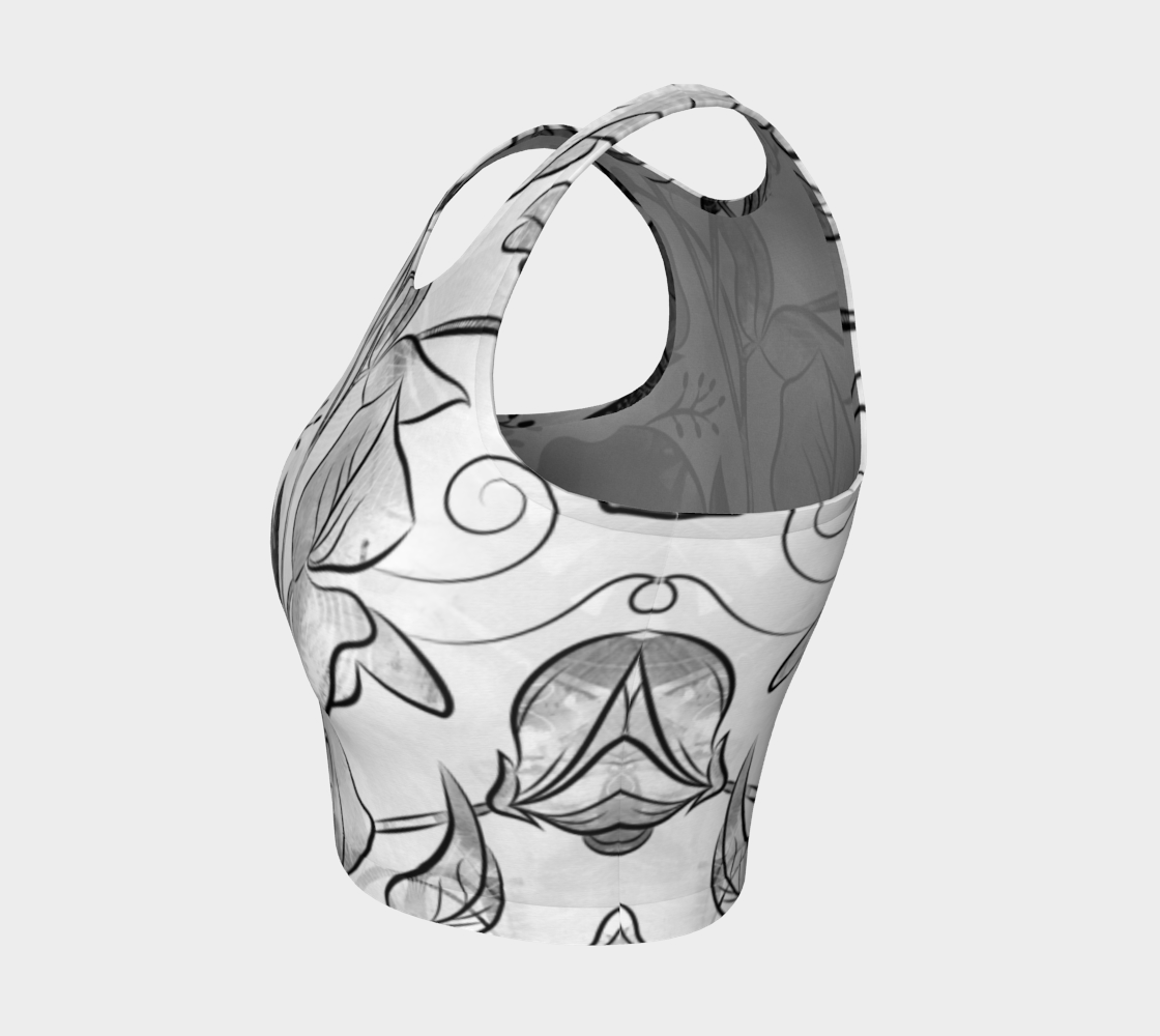 Queen Sweet Pea Greyscale Crop Top by Deloresart - deloresartcanada