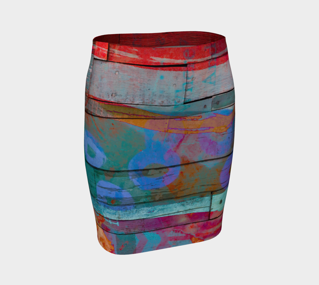 Drinking Rum Fitted Skirt by Deloresart - deloresartcanada