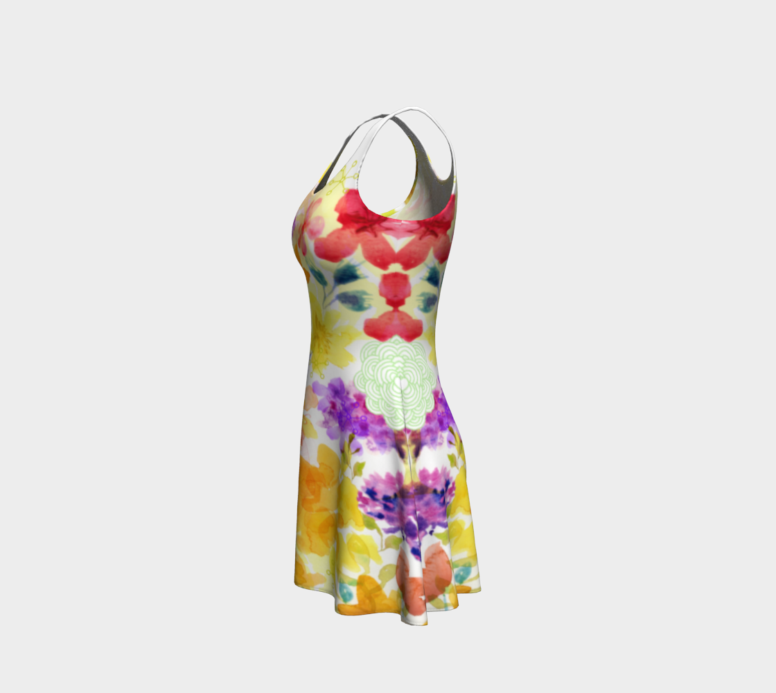 Victoria Blooms Flare Dress by Deloresart