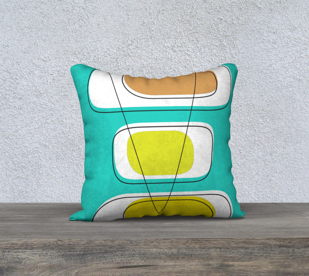Telly Trio Brights Pillow by Deloresart