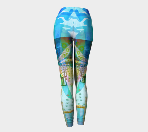 Graceful Sappling Collage Leggings by Deloresart - deloresartcanada