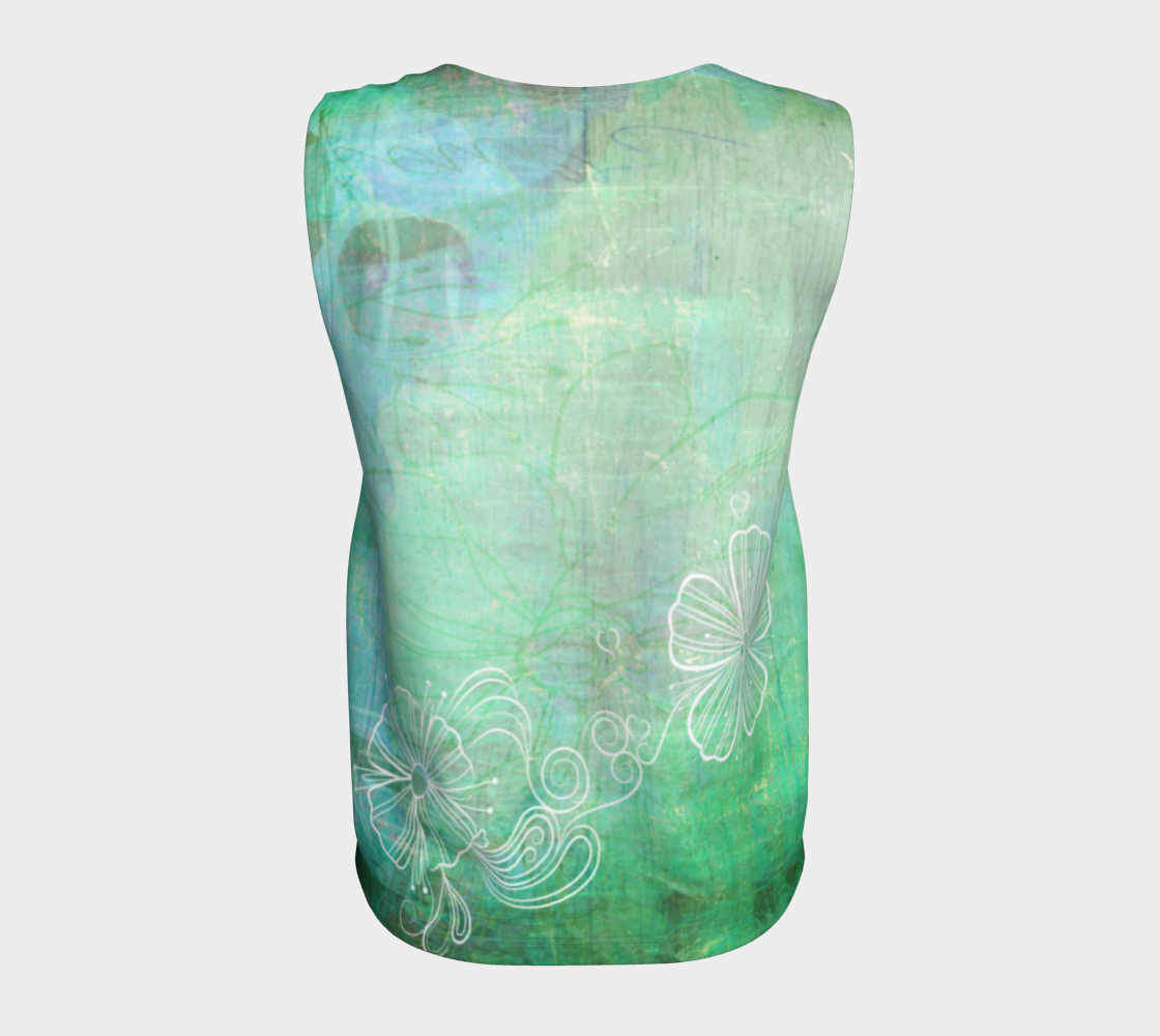 Bra Off Loose Tank by Deloresart in Greens - deloresartcanada
