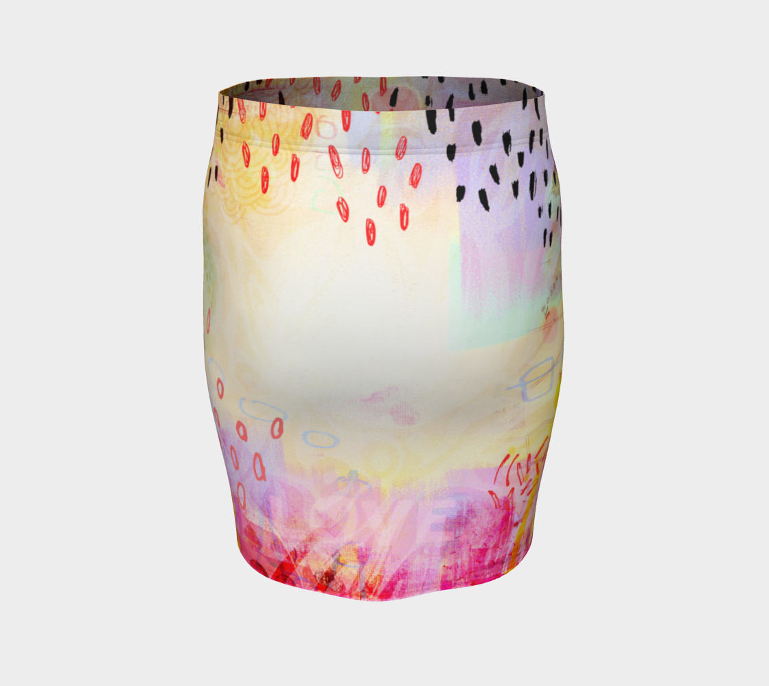 I Love Us Fitted Skirt by Deloresart - deloresartcanada