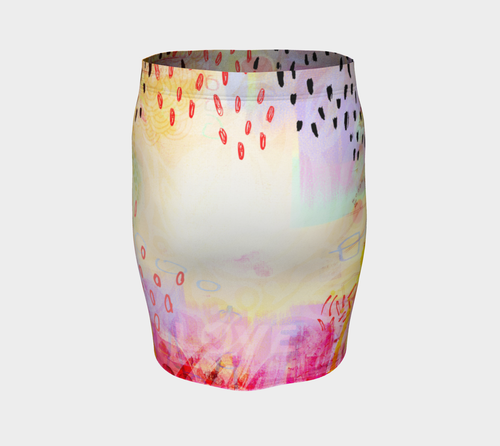 I Love Us Fitted Skirt by Deloresart - deloresartcanada