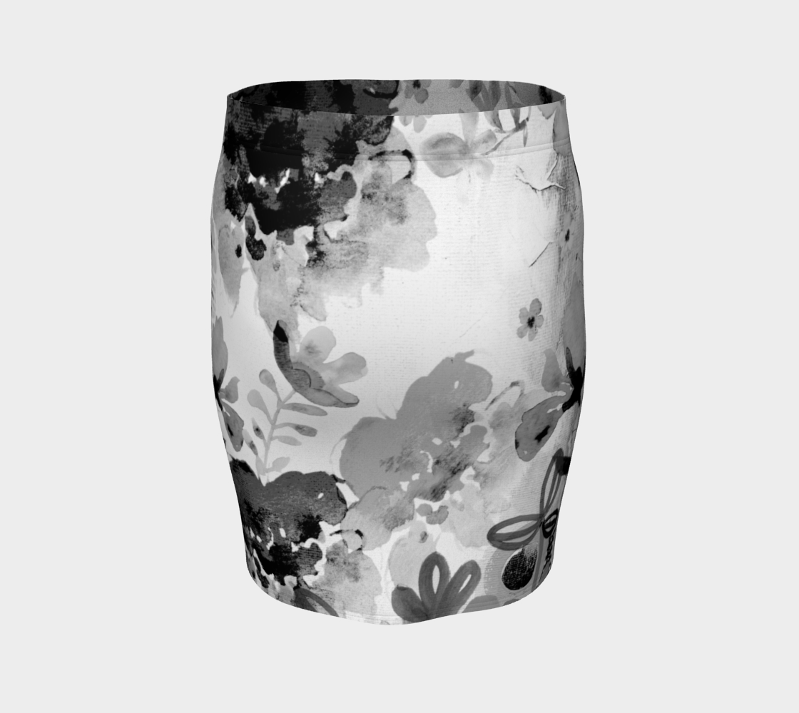 I Am A Queen Greys Fitted Skirt by Deloresart - deloresartcanada